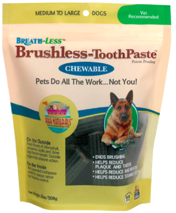 Image of BREATH-LESS Brushless Toothpaste for Dogs Chewable Medium to Large