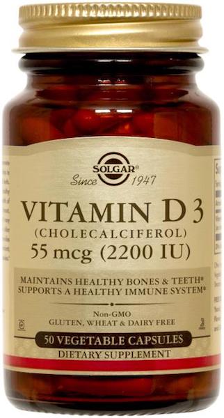 Image of Vitamin D3 55 mg (2200 IU) Vegetable Capsule