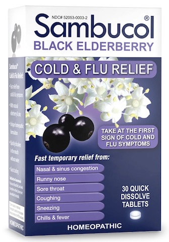 Image of Sambucol Black Elderberry Cold & Flu Relief Lozenges