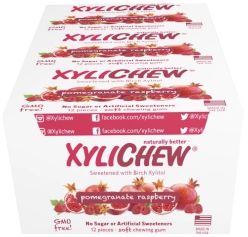 Image of XyliChew Gum Blister Pack Pomegranate Raspberry