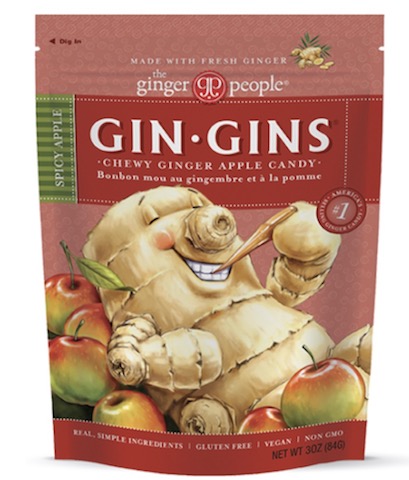 Image of Gin Gins Chewy Ginger Candy Spicy Apple Bag