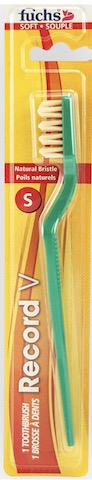 Image of Toothbrush Record V Natural Bristles Soft (color may vary)