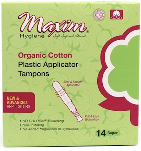 Image of Tampon Organic Cotton Plastic Applicator Super