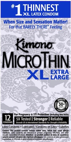 Image of Kimono Latex Condom  MicroThin Extra Large