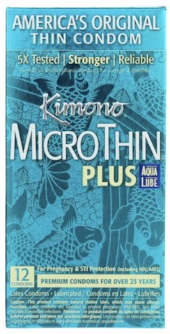 Image of Kimono Latex Condom MicroThin Plus Aqua Lube