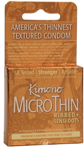 Image of Kimono Latex Condom MicroThin Riibed + Sensi-Dots
