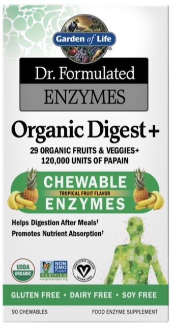 Image of Dr. Formulated Enzymes Organic Digest+ Chewable Tropical Fruit