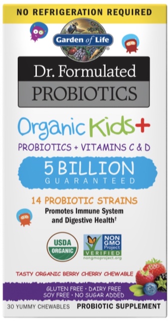 Image of Dr. Formulated Probiotics Organic Kids+ Chewables Berry Cherry (Shelf-Stable)