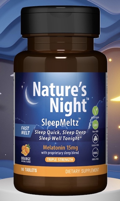 Image of Nature's Night Sleep Meltz Melatonin 15 mg Chewable Orange