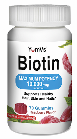Image of YumVs Biotin Max Potency 5000 mcg Gummies Raspberry