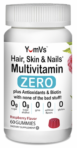 Image of YumVs Multivitamin ZERO Hair, Skin & Nails Gummies Raspberry