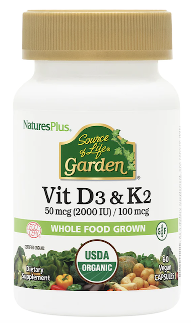 Image of Source of Life Garden Organic Vitamins D3 & K2 50/100 mcg