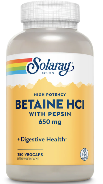 Image of Betaine HCl with Pepsin 650 mg High Potency