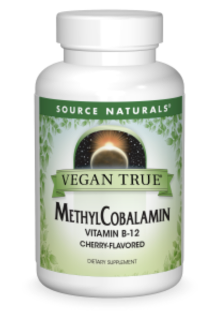 Image of Vegan True Methylcobalamin Vitamin B-12 1 mg Lozenge Cherry