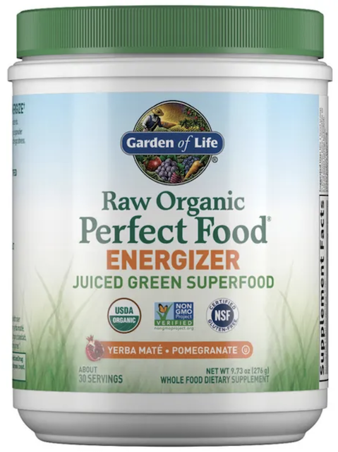 Image of Raw Organic Perfect Food Energizer Powder Yerba Mate Pomegranate