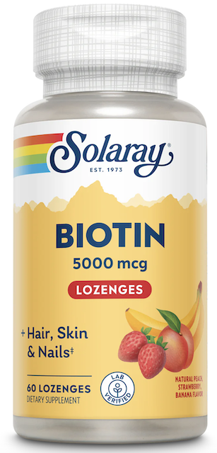 Image of Biotin 5000 mcg Lozenge Peach Strawberry Banana