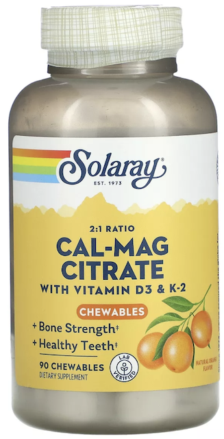 Image of Cal-Mag Citrate 2:1 Ratio with D-3 & K-2 Chewable Orange