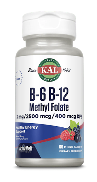 Image of Vitamin B6 B12 Methyl Folate 3 mg/2500 mcg/400 mcg ActivMelt Mixed Berry