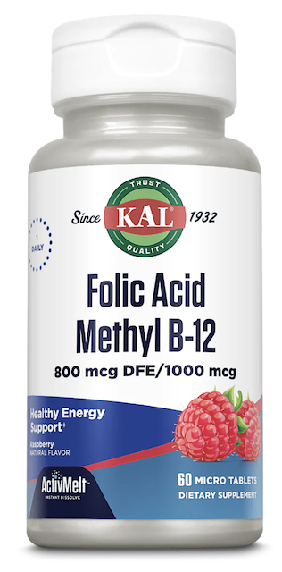 Image of Folic Acid & Methyl B12 800/1000 mcg ActivMelt Raspberry