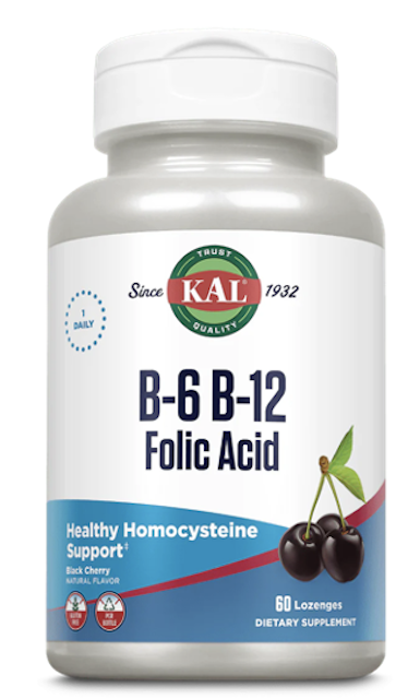Image of Vitamin B6 B12 Folic Acid 50 mg/380/400 mcg Lozenge Black Cherry