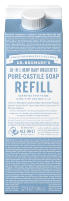 Image of Pure Castile Soap Liquid Organic Baby Unscented Carton