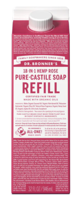 Image of Pure Castile Soap Liquid Organic Rose Carton