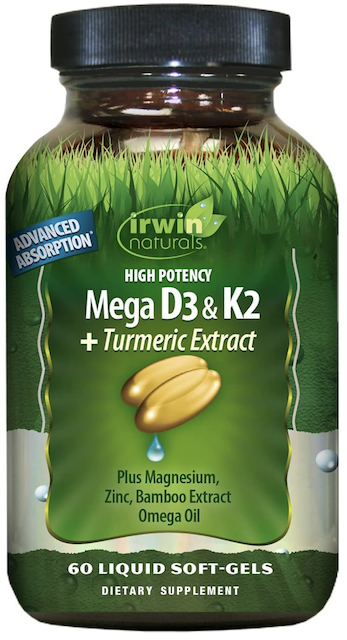 Image of Mega D3 & K2 +Turmeric Extract 50/60 mcg (High Potency)