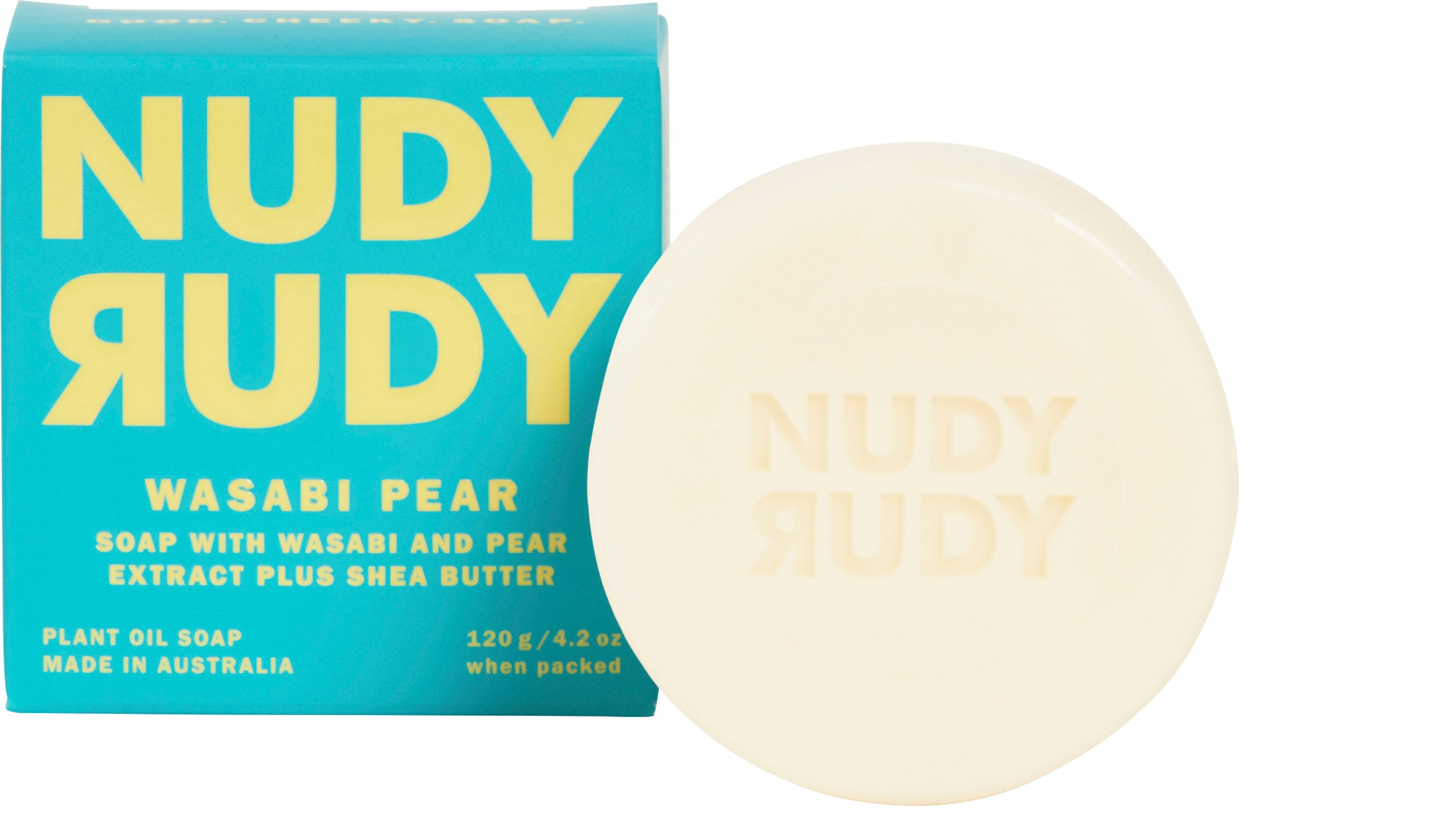 Image of product image  Nudy Rudy, Plant Oil Soap With Wasabi And Pear Extract, Case Of 5