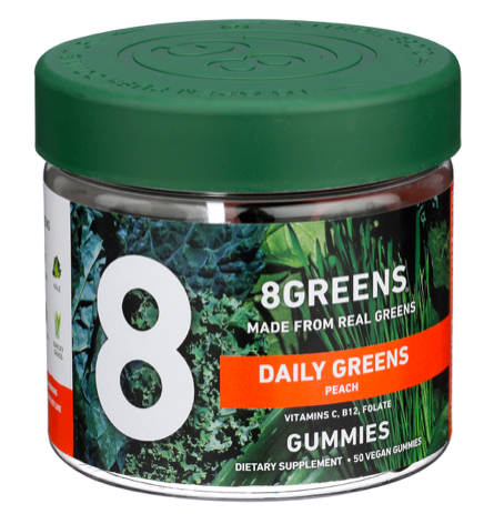 Image of 8greens, Daily Greens Peach Gummies, Case Of 1, 50 Ct