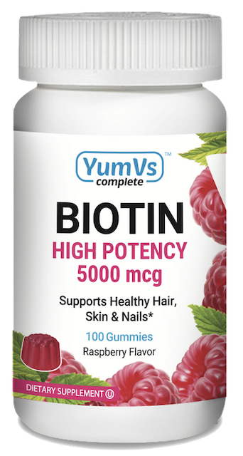 Image of Biotin 5000 mcg (5 mg) Gummies Raspberry