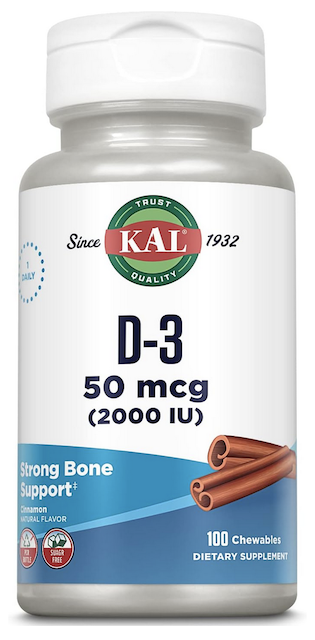 Image of Vitamin D3 50 mcg (2000 IU) Chewable Sugar Free Cinnamon