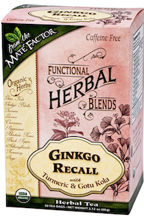 Image of Functional Herbal Blend Ginkgo Recall Tea with Turmeric & Gotu Kola