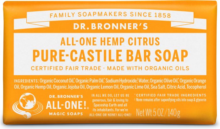 Image of Pure Castile Bar Soap Organic Citrus Orange