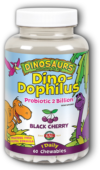 Image of Dinosaurs DinoDophilus Probiotic 2 Billion Chewable Black Cherry