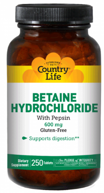Image of Betaine Hydrochloride with Pepsin 600 mg