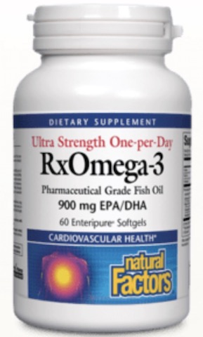 RxOmega 3 Ultra Strength One Per Day 60 Softgels made by natural