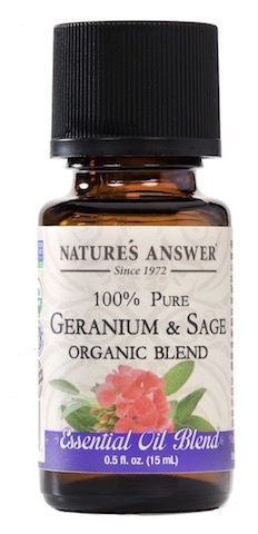 Nature's Answer Essential Oil, Organic Blend, 100% Pure, Geranium & Sage - 0.5 fl oz